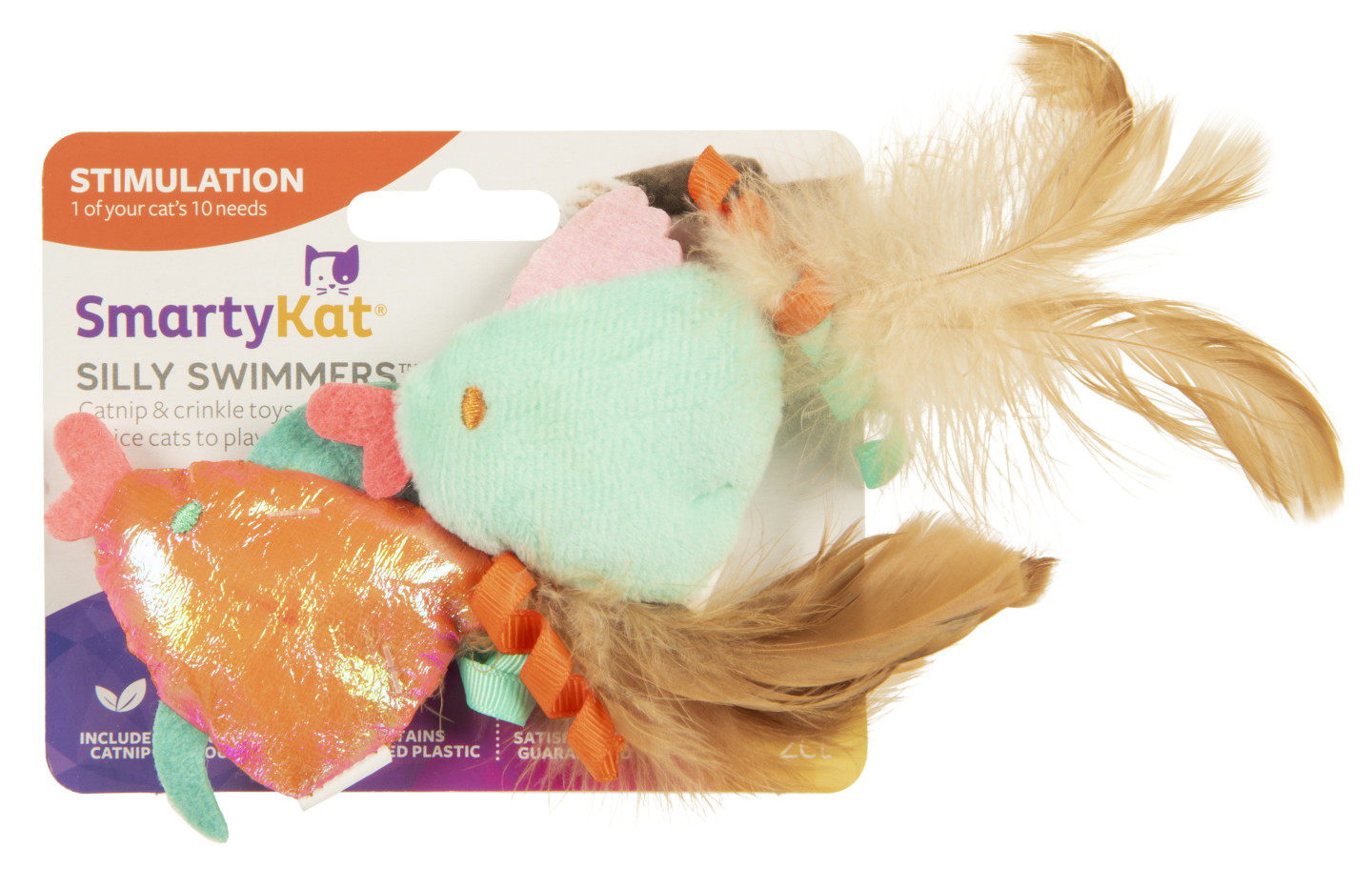 SMARTYKAT Fishy Fun Crinkle Catnip Cat Mat Toy 
